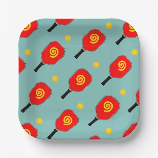 Pickleball Sports Party Papieren Bordje (Voorkant)