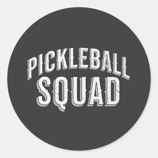 Pickleball Squad Team Toernooi Ronde Sticker (Voorkant)