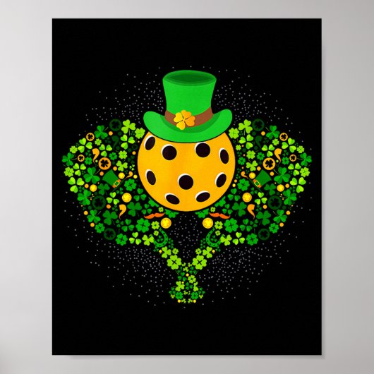 Pickleball St. Patrick's Day geluk Pickleball spel Poster (Voorkant)