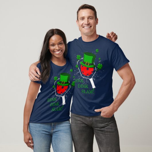 Pickleball St Patricks Day Leprechaun Dink T-shirt (Unisex)