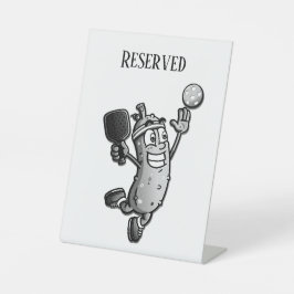 Pickleball Star Gereserveerd Reclamebord Met Voetstuk