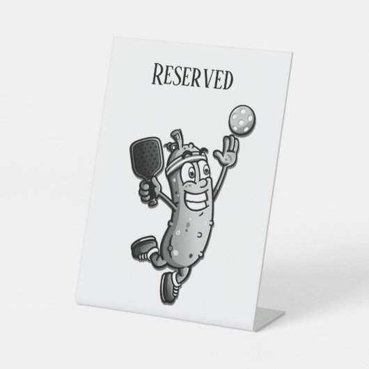 Pickleball Star Gereserveerd Reclamebord Met Voetstuk (Voorkant)