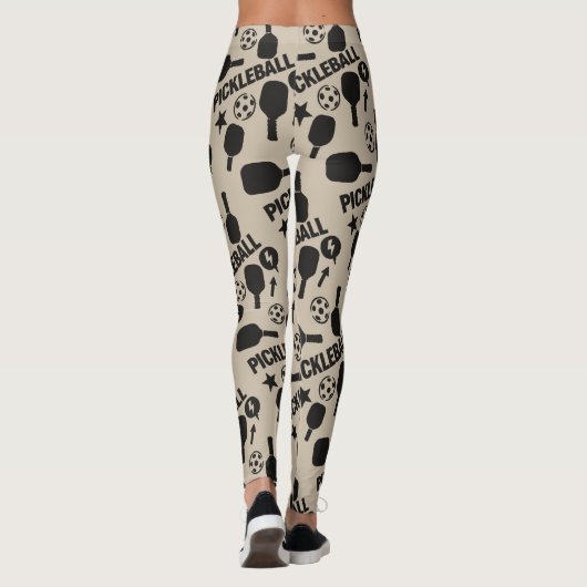Pickleball Stencil Motif Art Leggings (Achterkant)