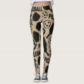 Pickleball Stencil Motif Art Leggings (Voorkant)