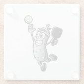 Pickleball Ster Glazen Onderzetter (Achterkant)