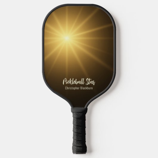 Pickleball Ster Moderne Koele Licht Monogram Naam Paddle (Voorkant)