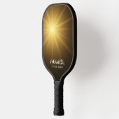 Pickleball Ster Moderne Koele Licht Monogram Naam Paddle (Links)