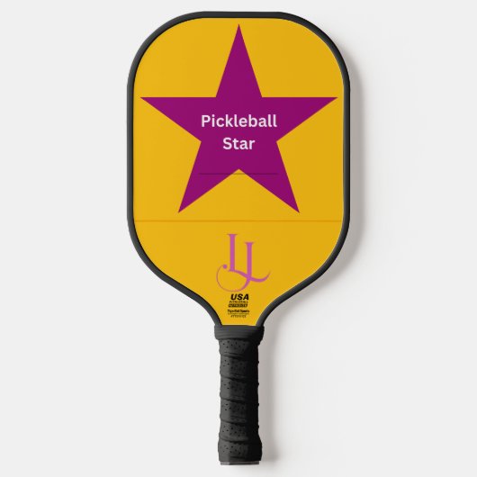 Pickleball Ster Paarse & Roze Paddle (Voorkant)