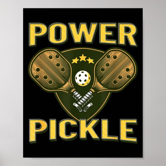 Pickleball sterke krachtpickle poster (Voorkant)
