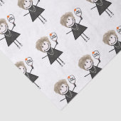 Pickleball Stick Figuur Girl Tissuepapier (Detail)