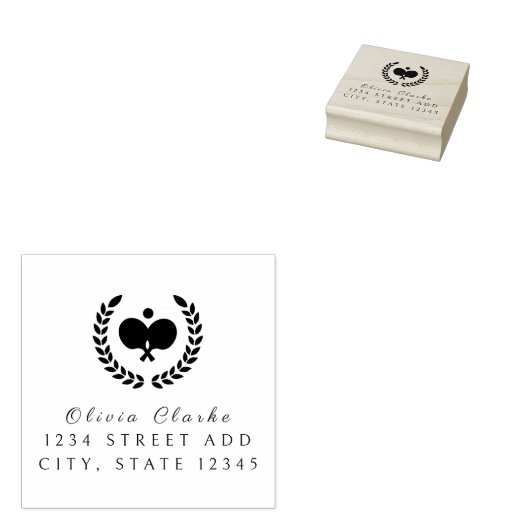 Pickleball Stijlvol Script Rubber Stamp Rubberstempel (Gestempeld)