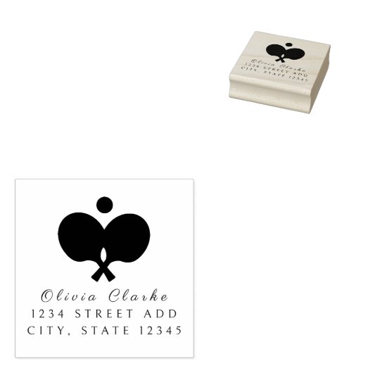 Pickleball Stijlvol Script Rubber Stamp Rubberstempel (Gestempeld)
