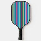 Pickleball Stripes Blauw Paarse Turquoise Geel Paddle (Achterkant)