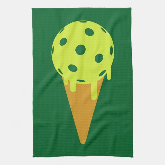 Pickleball Summer Ice Cream Cone Sports Towel Theedoek (Verticaal)