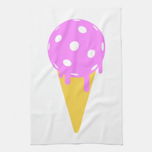 Pickleball Summer Ice Cream Cone Sports Towel Theedoek (Verticaal)