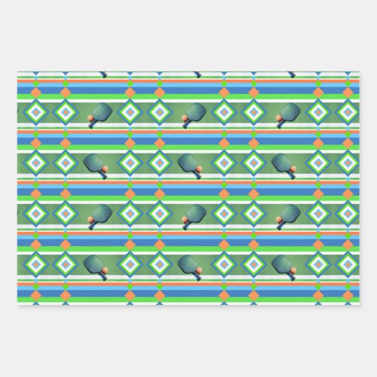 Pickleball Summer, Pickleball-Thleed Party Inpakpapier Vel (Voorkant)