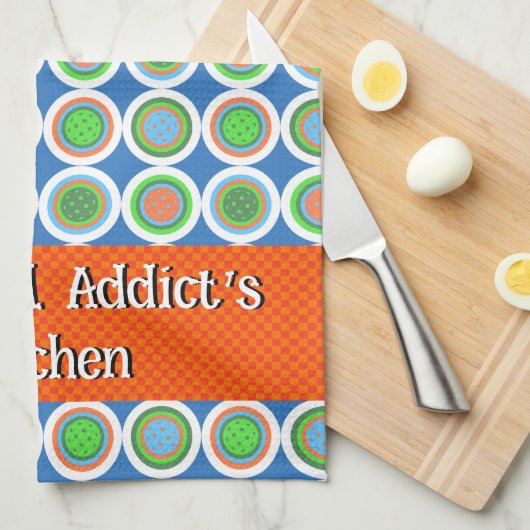 Pickleball Summer Polka Dot Oranje Green Blue Ball Theedoek (Quarter Fold)