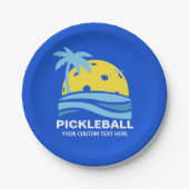 Pickleball Sun Palm Trees Pickleball Party Custom Papieren Bordje (Voorkant)