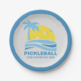 Pickleball Sun Palm Trees Pickleball Party Custom Papieren Bordje