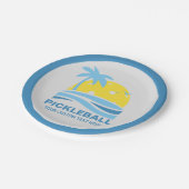Pickleball Sun Palm Trees Pickleball Party Custom Papieren Bordje (Gekanteld)