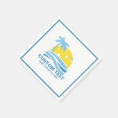 Pickleball Sun Palm Trees Pickleball Party Custom Servet (Hoek)