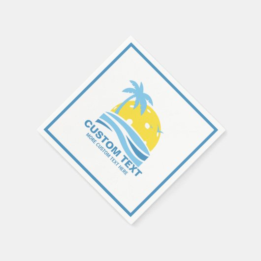 Pickleball Sun Palm Trees Pickleball Party Custom Servet (Hoek)