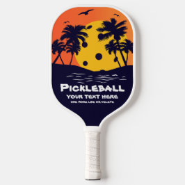 Pickleball Sun Palm Trees voegen aangepaste tekst  Pickleball Paddle