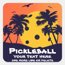 Pickleball Sun Palm Trees voegen aangepaste tekst 