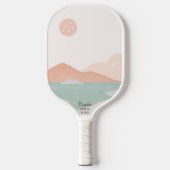 Pickleball Sunset Minimale Neutrale Landscape Cust Paddle (Voorkant)