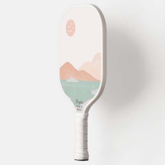 Pickleball Sunset Minimale Neutrale Landscape Cust Paddle (Links)