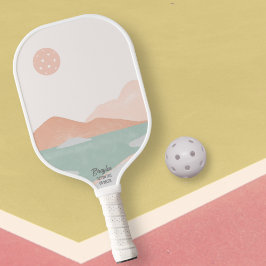 Pickleball Sunset Minimale Neutrale Landscape Cust Pickleball Paddle