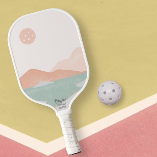 Pickleball Sunset Minimale Neutrale Landscape Cust Pickleball Paddle