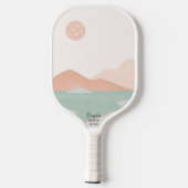 Pickleball Sunset Minimale Neutrale Landscape Cust Pickleball Paddle (Achterkant)