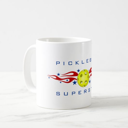 Pickleball Superstar Coffee Mok (Voorkant links)