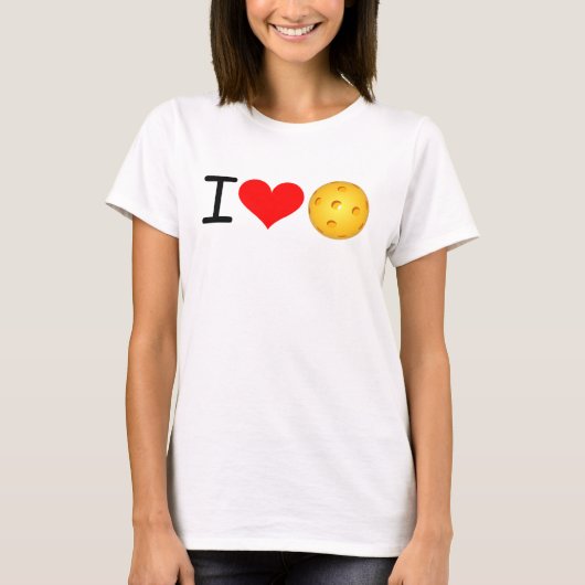 Pickleball T-shirt: Ik hou van Pickleball T-shirt (Voorkant)