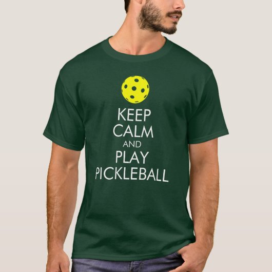 Pickleball T-shirt: Kalm houden en Pickleball afsp T-shirt (Voorkant)