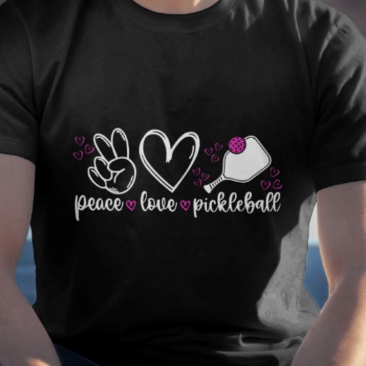 PickleBall T-shirt Locve, Peace & Pickleball T-shi