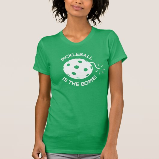 Pickleball T-shirt: "Pickleball is de Bomb!" T-shirt (Voorkant)