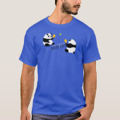 Pickleball T-shirt: "Pickleball Pandas" (blauw) T-shirt (Voorkant)