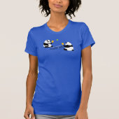Pickleball T-shirt: "Pickleball Pandas" (blauw) T-shirt (Voorkant)