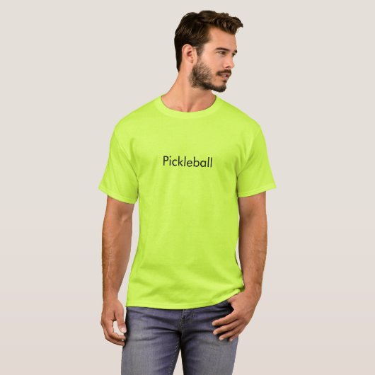 Pickleball T-Shirt Safety Green (Voorkant volledig)