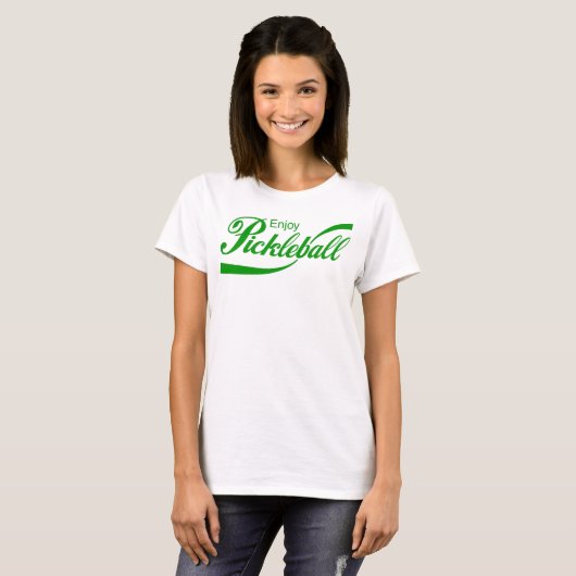Pickleball T-shirt voor dames: "Geniet van Pickleb (Voorkant volledig)
