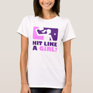 Pickleball T-shirt voor dames: "HIT ALS EEN MEISJE