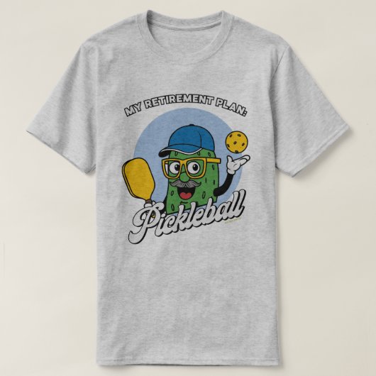 Pickleball T-shirts voor Mannen Pensioenplan (Design voorkant)