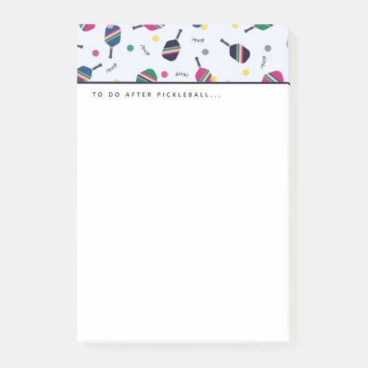 Pickleball te doen na Pickleball Dink Post-it® Notes (Voorkant)