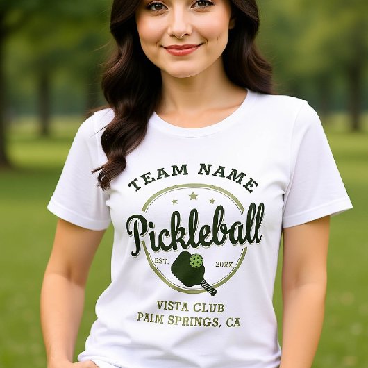 Pickleball Team Club gepersonaliseerde embleem gro Tri-Blend Shirt