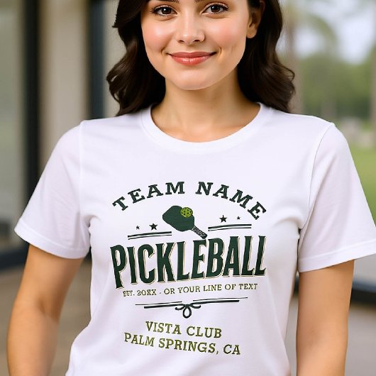 Pickleball Team Club Speler Groen Gepersonaliseerd Tri-Blend Shirt