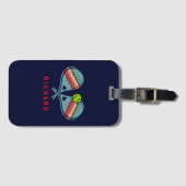Pickleball Team Gestreepte Paddles Custom Bagagelabel (Voorkant (horizontaal))