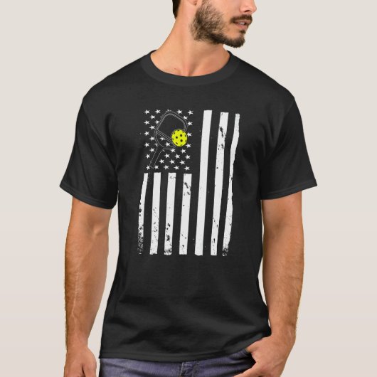 Pickleball Team  USA American Flag T-shirt (Voorkant)