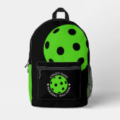 Pickleball Tekening met Aangepaste Sportnaam - lim Bedrukte Rugzak (Voorkant)